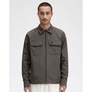 Fred Perry Mens Zip Overshirt  - Field Green 638 - XL - male