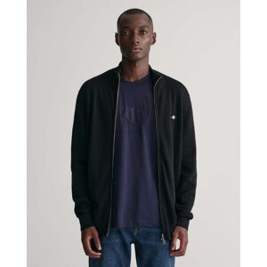 GANT Mens Casual Cotton Zip Cardigan  - 5 Black - XL - male