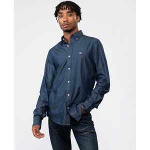 GANT Mens Slim Fit Indigo Oxford Shirt  - 989 Dark Indigo - L - male