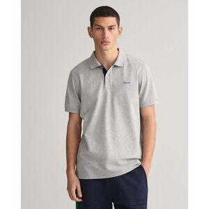 GANT Regular Fit Short Sleeve Contrast Pique Rugger  - 93 Grey Melange - XXXL - male