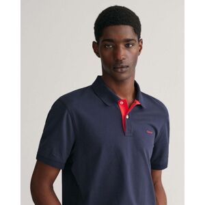 GANT Regular Fit Short Sleeve Contrast Pique Rugger  - 433 Evening Blue - S - male