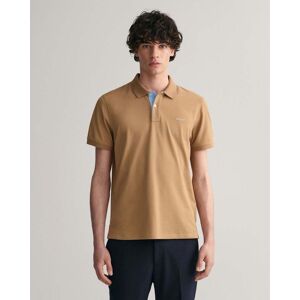 GANT Regular Fit Short Sleeve Contrast Pique Rugger  - 213 Warm Khaki - L - male