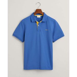 GANT Regular Fit Short Sleeve Contrast Pique Rugger  - 407 Rich Blue - L - male