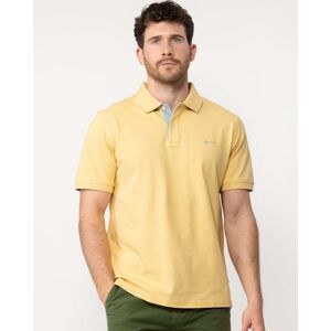 GANT Regular Fit Short Sleeve Contrast Pique Rugger  - 726 Dusty Yellow - XXL - male