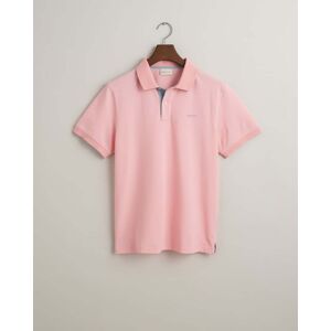 GANT Regular Fit Short Sleeve Contrast Pique Rugger  - 671 Bubblegum Pink - M - male