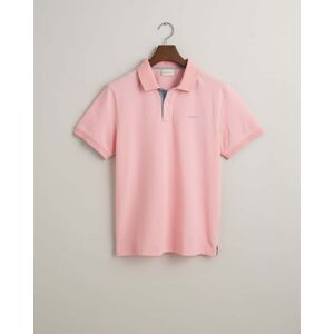 GANT Regular Fit Short Sleeve Contrast Pique Rugger  - 671 Bubblegum Pink - XXXL - male