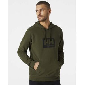 Helly Hansen Mens Block Logo Pullover Hoodie  - Utility Green 431 - XL - male