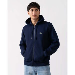 Lacoste Mens Fleece Full-Zip Hoodie  - Navy Blue 166 - XXL - male