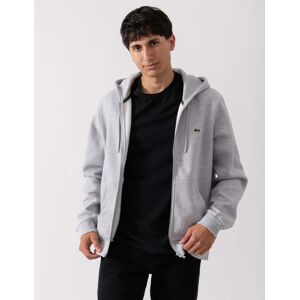 Lacoste Mens Fleece Full-Zip Hoodie  - Silver Chine CCA - XL - male