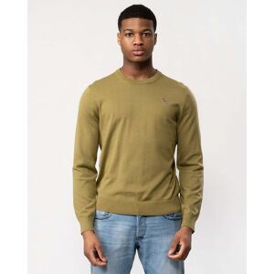 Paul Smith PS Paul Smith Mens Crew Neck Zebra Badge Jumper  - 35A Military Green - L - male