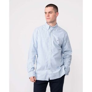 Tommy Hilfiger 1985 Oxford Gingham Long Sleeve Mens Shirt  - Cloudy Blue / Optic White - M - male