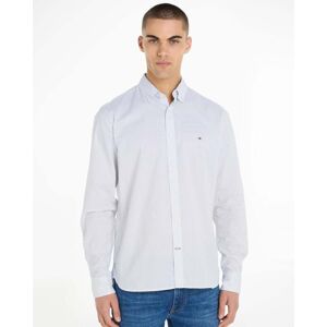 Tommy Hilfiger Flex Mini Print Long Sleeve Mens Slim Shirt  - Optic White / Desert Sky - L - male