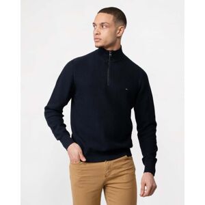 Tommy Hilfiger Oval Structure Half Zip Mens Mock Neck Jumper  - Desert Sky - M - male