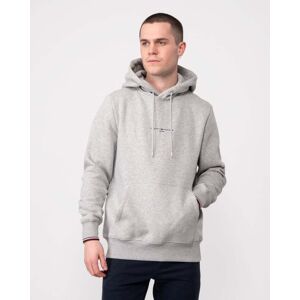 Tommy Hilfiger Tommy Logo Tipped Mens Hoodie  - Light Grey Heather - L - male