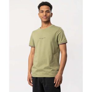Tommy Hilfiger Tommy Logo Tipped Mens T-Shirt  - Faded Olive - L - male