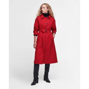 Barbour Alberta Womens Wool Trench Coat  - Blaze Red/Hessian - UK12 EU38 US8 - female