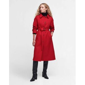 Barbour Alberta Womens Wool Trench Coat  - Blaze Red/Hessian - UK14 EU40 US10 - female