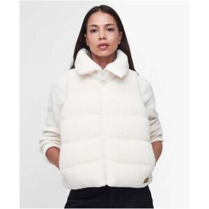 Barbour International Maguire Womens Short Teddy Gilet  - Optic White - UK12 EU38 US8 - female