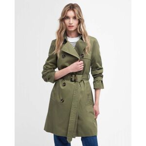 Barbour Short Greta Womens Showerproof Trenchcoat  - Burnt Olive/Ancient Poplar - UK16 EU42 US12 - female