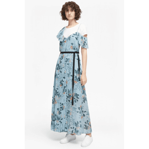 French Connection Kioa Drape Strappy Maxi Dress  - Pavilion Blue Multi - 14 - female
