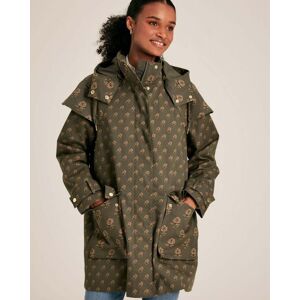 Joules Edinburgh Womens Waterproof Raincoat 224259  - Green Floral - UK12 EU40 US8 - female