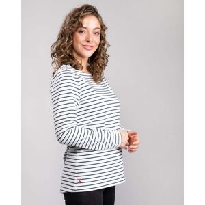 Joules Harbour Long Sleeve Jersey Top  - Cream Navy Stripe - UK10 EU38 US6 - female