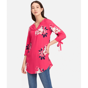 Joules Trisha Womens Shell Top With Tie Sleeve (Z)  - Raspberry Bloom Print - UK6 EU34 US2 - female