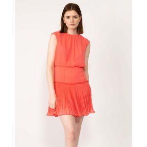 Ted Baker Asli Womens Waisted Sleeveless Mini Dress  - Coral - 16 - female