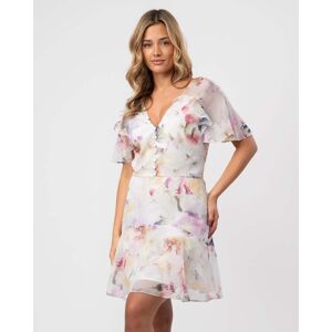 Ted Baker Sangro Womens Angel Sleeve Fit And Flare Mini Dress  - White - UK10 - female