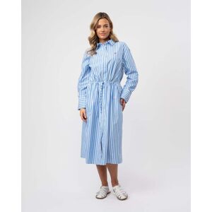 Tommy Hilfiger Blouson Long Sleeve Womens Midi Shirt Dress  - Bold Stripe/Blue Spell - UK12 EU40 US8 - female