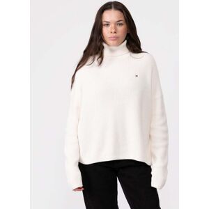 Tommy Hilfiger Cotton Womens Funnel-Neck Jumper  - Ancient White - S - female