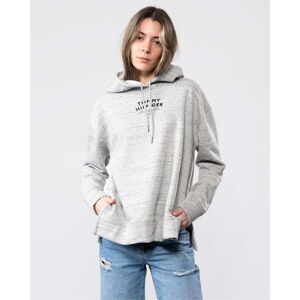 Tommy Hilfiger Relaxed Text Flock Print Womens Hoodie  - Light Grey Heather - L - female