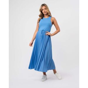 Tommy Hilfiger Rib Tank Pleated Womens Midi Dress  - Blue Spell - S - female