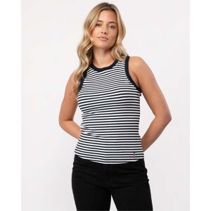 Tommy Hilfiger Stripe Rib Womens Slim Tank Top  - Mini Stripe Desert Sky/White - L - female