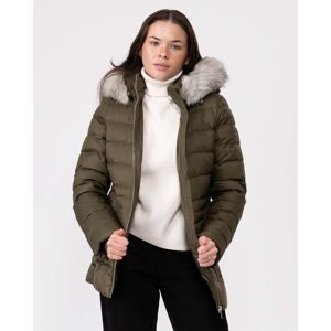 Tommy Hilfiger Tyra Faux Fur Womens Poly Down Jacket  - Army Green - S - female