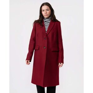 Tommy Hilfiger Wool Blend Womens Long Classic Jacket  - Rouge - UK10 EU38 US6 - female