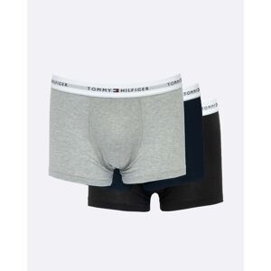 Tommy Hilfiger 3 Pack Mens Contrast Trunks  - Desert Sky/Black/Grey Heather - XL - male