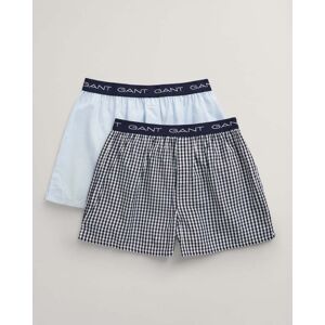 GANT Mens Gingham And Stripe Boxer Shorts 2 -Pack  - 409 Classic Blue - XL - male