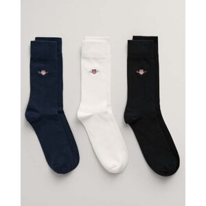 GANT Mens Shield Logo Socks 3-Pack  - 5 Black/White/Evening Blue - UK9-11 EU43-45 US10-12 - male