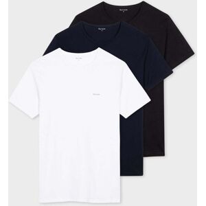 Paul Smith 3 Pack Mens Script Logo T-Shirts  - 2A White/Navy/Black - L - male