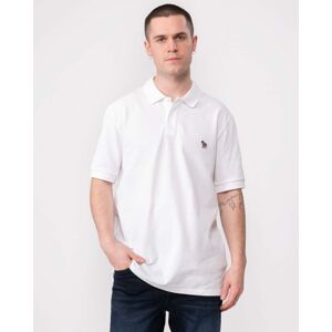 Paul Smith PS Paul Smith Mens Regular Fit Cotton-Pique Zebra Logo Polo - 01 White - L - male