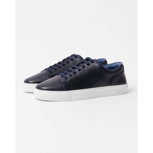 Oliver Sweeney Hayle Antiqued Calf Leather Mens Trainers  - Navy - UK9 EU43 US10 - male