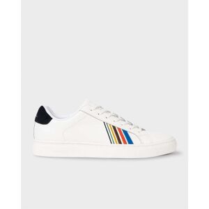 Paul Smith Rex Embroided Stripe Mens Trainers  - 01 White - UK8 EU42 US9 - male