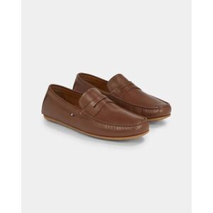 Tommy Hilfiger Casual Hilfiger Mens Leather Driving Shoes  - Winter Cognac - UK10.5 EU45 US11.5 - male