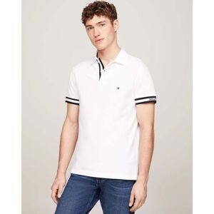 Tommy Hilfiger Monotype Cuff Mens Slim Polo  - White - XL - male