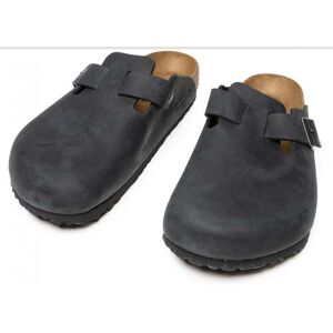 Birkenstock Boston Oiled Nubuck Leather Unisex Clogs  - Black - UK7 EU40 Regular - male