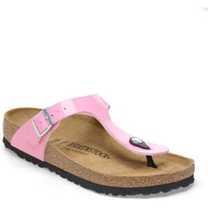 Birkenstock Gizeh Birko-Flor Patent Womens Flip Flops  - Candy Pink/Black - UK7.5 EU41 Regular - female