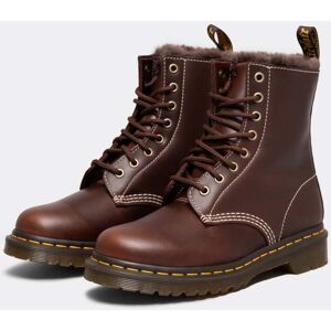 Dr Martens 1460 Serena Pull Up Womens Faux Fur Lined Boots  - Dark Brown - UK6 EU39 US8 - female