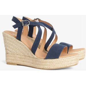 Barbour Lucia Womens Wedge Espadrilles  - Dark Navy - UK7 EU41 US9 - female