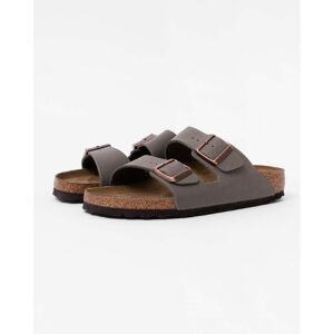 Birkenstock Arizona Birko-Flor Nubuck Womens Sandals  - Stone - UK7.5 EU41 US10 Narrow - female